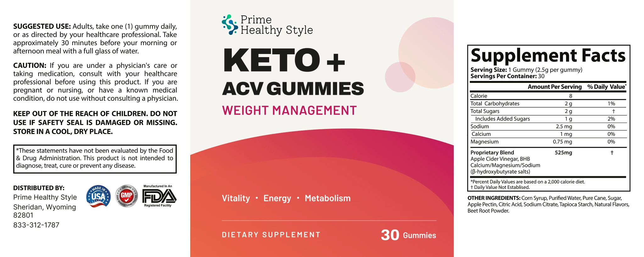Keto + ACV Gummies ingredients