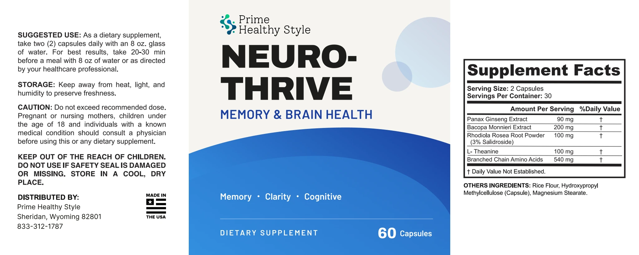 Neuro-Thrive ingredients